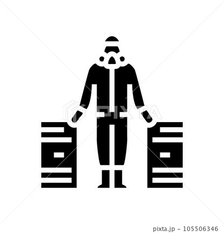 hazardous materials handling glyph icon vector illustration hazardous materials handling glyph icon vector illustration 105506346