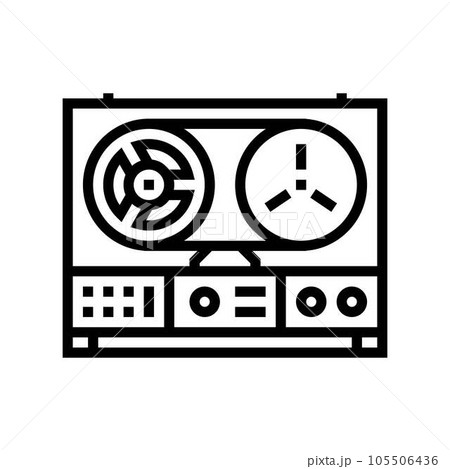 turntable tape retro music line icon vector illustration turntable tape retro music line icon vector illustration 105506436