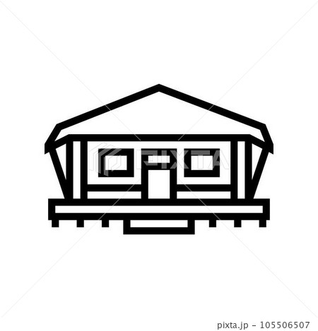 glamping tent nature line icon vector illustration 105506507