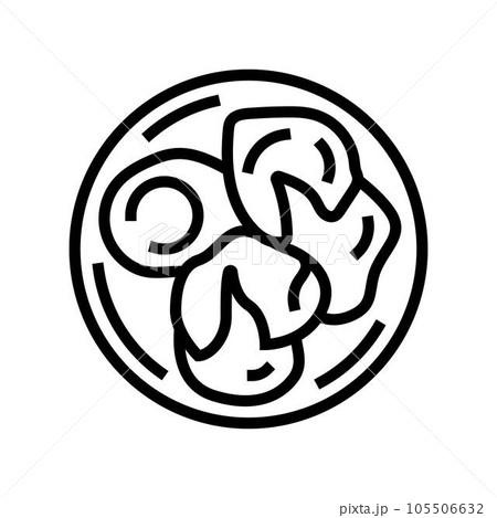 poached egg line icon vector illustration 105506632