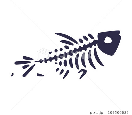 Black Bones Fossils Silhouette Obtained by Digging Vector Illustration 105506683