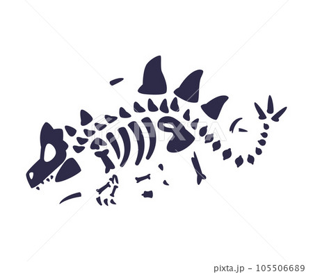 Black Bones Fossils Silhouette Obtained by Digging Vector Illustration Black Bones Fossils Silhouette Obtained by Digging Vector Illustration 105506689