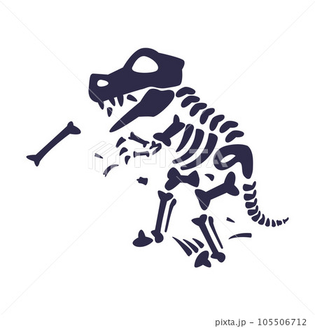 Black Bones Fossils Silhouette Obtained by Digging Vector Illustration Black Bones Fossils Silhouette Obtained by Digging Vector Illustration 105506712