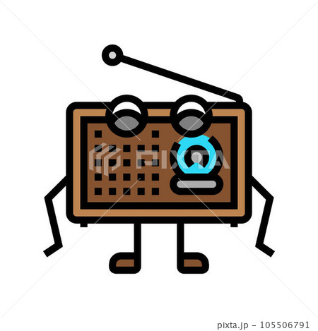retro radio music character color icon vector illustration retro radio music character color icon vector illustration 105506791