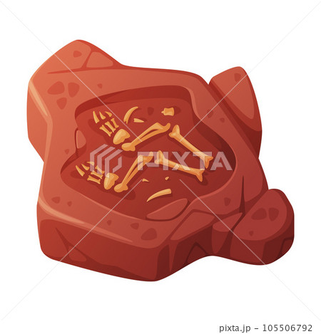 Fossil Obtained by Digging Rested in Soil or Ground Vector Illustration Fossil Obtained by Digging Rested in Soil or Ground Vector Illustration 105506792