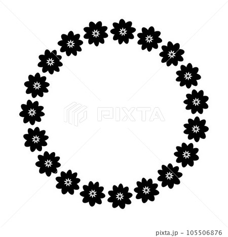 Flower circle border design rounded floral frame ring for decoration ornament in vector illustration 105506876