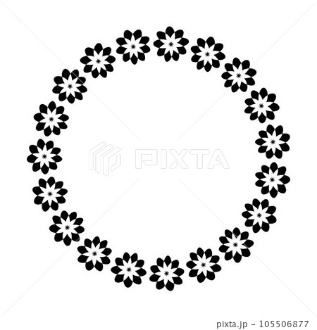 Flower circle border design rounded floral frame ring for decoration ornament in vector illustration 105506877