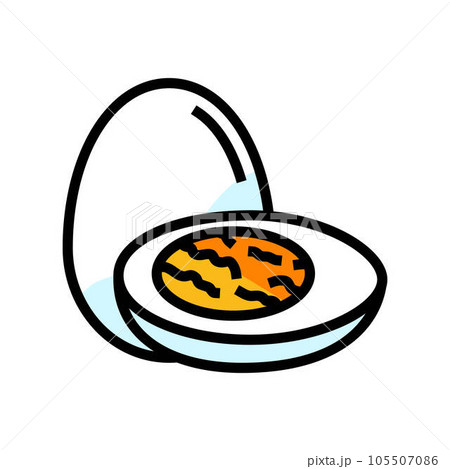 boiled egg cut hen color icon vector illustration boiled egg cut hen color icon vector illustration 105507086