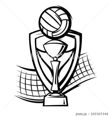 Emblem with volleyball symbols. Sport club label or emblem. 105507348