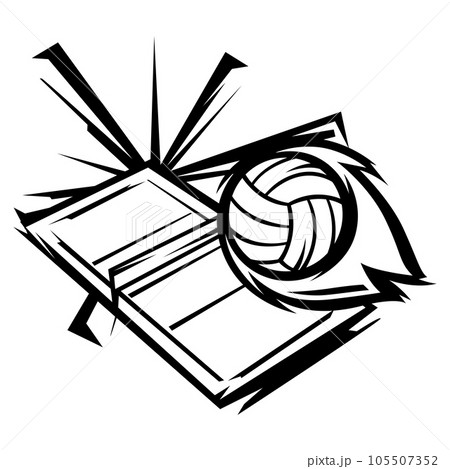 Volleyball ball illustration. Sport club item or symbol. Volleyball ball illustration. Sport club item or symbol. 105507352