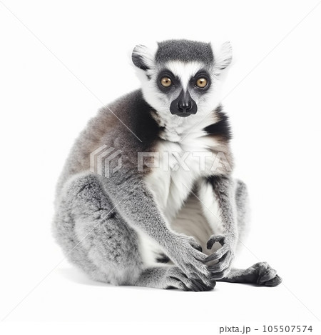 Madagascar lemur Lemur catta close-up isolated on white, cute exotic animal Madagascar lemur Lemur catta close-up isolated on white, cute exotic animal 105507574