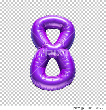 Colorful Purple Air Mattress in the Shape of the Number 8 Eight 105508427