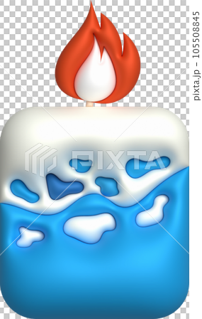 3d icon. Burning candle melting and burning flame. 105508845