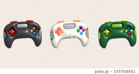 3d icon joystick gamepad game console or game controller Computer game. minimalist cartoon style 3d icon joystick gamepad game console or game controller Computer game. minimalist cartoon style 105508862