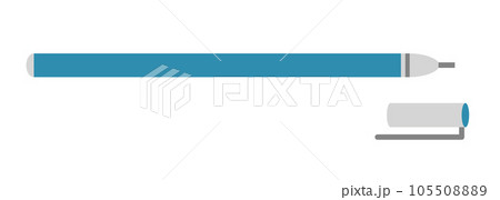 Ballpoint or gel pen with cap, cartoon style. Writing or drawing instrument. Trendy modern vector illustration isolated on white background, hand drawn, flat design Ballpoint or gel pen with cap, cartoon style. Writing or drawing instrument. Trendy modern vector illustration isolated on white background, hand drawn, flat design 105508889