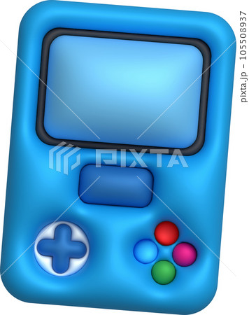 3d icon joystick gamepad game console or game controller with display screen Computer game. minimalist cartoon style 105508937
