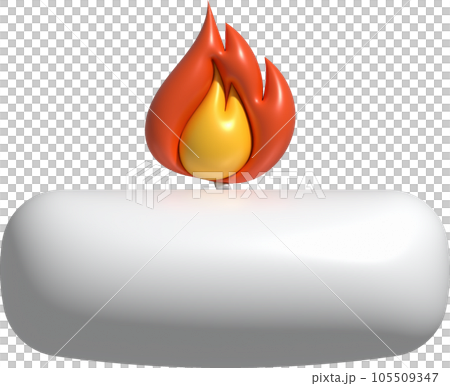 3d icon. Burning candle melting and burning flame. 3d icon. Burning candle melting and burning flame. 105509347