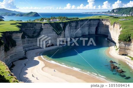 断崖絶壁に囲まれた美しいプライベートビーチ 105509414