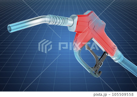 Visualization 3d cad model of fuel pump nozzle, 3D rendering 105509558