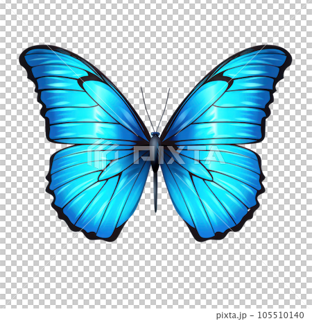 Blue butterfly isolated - Stock Illustration [105510140] - PIXTA