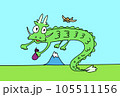 龍と富士山と鷹とナスのイラスト 105511156