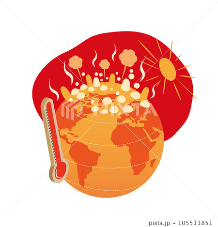 地球が沸騰するイメージイラスト 地球が沸騰するイメージイラスト 105511851