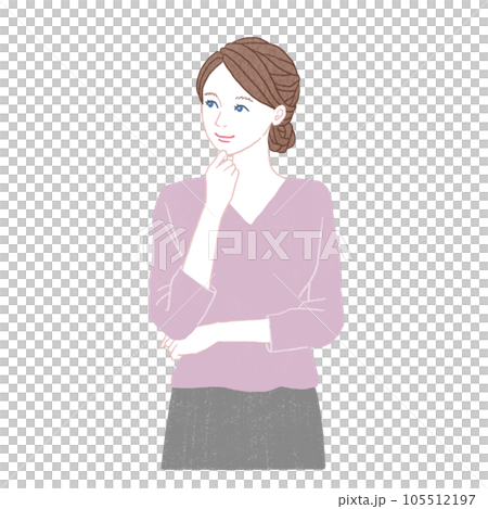 smiling woman thinking smiling woman thinking 105512197