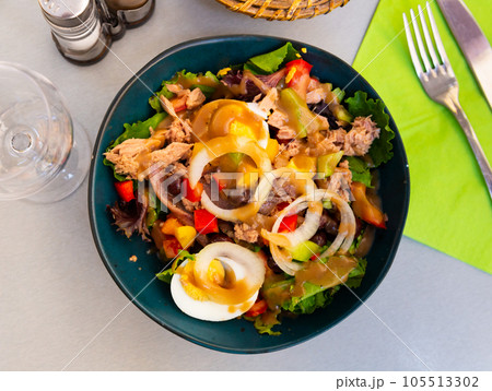 Portion of nicoise salad Portion of nicoise salad 105513302