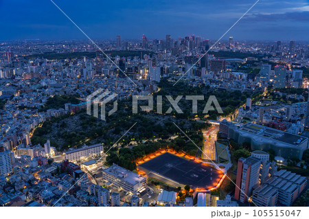 《東京都》深夜の東京都市風景・夜明け前 105515047