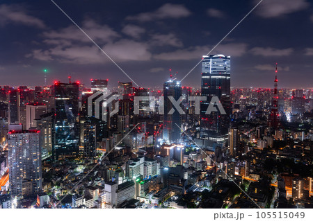 《東京都》深夜の東京都市風景 105515049