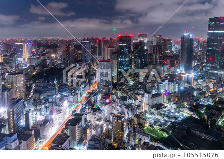 《東京都》深夜の東京都市風景 105515076