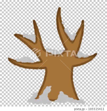 [Snowy winter] Tree crayon illustration material 105515411