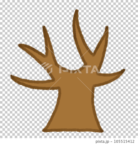 [Branches without leaves] Crayon illustration material of trees 105515412