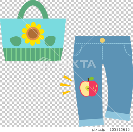 Bag and trousers with appliqué Bag and trousers with appliqué 105515616