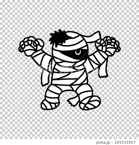 ミイラ男・未確認生物・線画 105515957