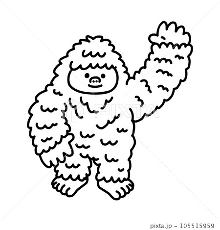 雪男・未確認生物・線画 105515959