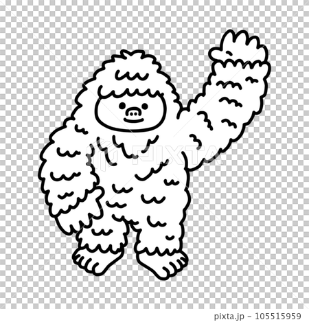 雪男・未確認生物・線画 105515959