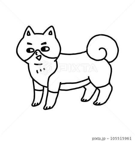 人面犬・未確認生物・線画 105515961