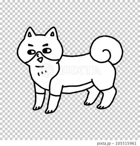 人面犬・未確認生物・線画 105515961