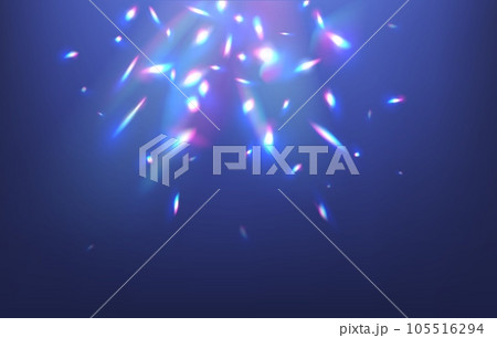 Rainbow light flare, prism leak, creating mesmerizing display of vibrant colors and enchanting beams. Diamond or crystal shine, lens optical refraction. Realistic vector magic iridescent flash effect Rainbow light flare, prism leak, creating mesmerizing display of vibrant colors and enchanting beams. Diamond or crystal shine, lens optical refraction. Realistic vector magic iridescent flash effect 105516294