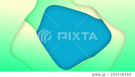 Composite of green to yellow wave pattern over blue background Composite of green to yellow wave pattern over blue background 105516565