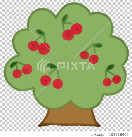 [Cherry] Tree crayon illustration material 105516903