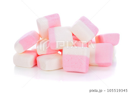 Marshmallows isolated on white background. Marshmallows isolated on white background. 105519345