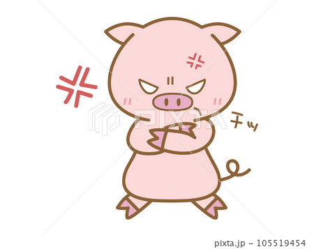 チッと舌打ちするぶた チッと舌打ちするぶた 105519454