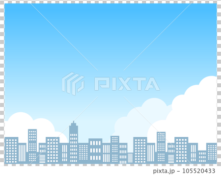 清爽簡約的藍天、雷雨雲和建築街道 清爽簡約的藍天、雷雨雲和建築街道 105520433
