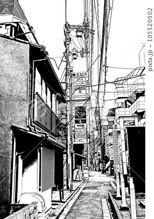 【京都白黒】昼の飲み屋街は夜の残り香が漂う異空間 105520502