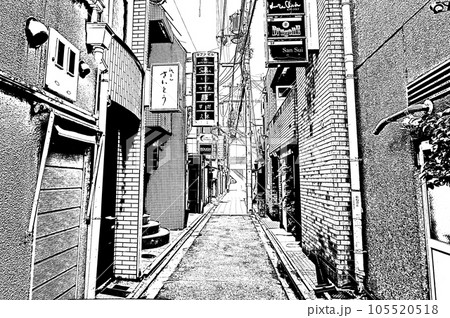 【京都白黒】昼の飲み屋街は夜の残り香が漂う異空間 105520518