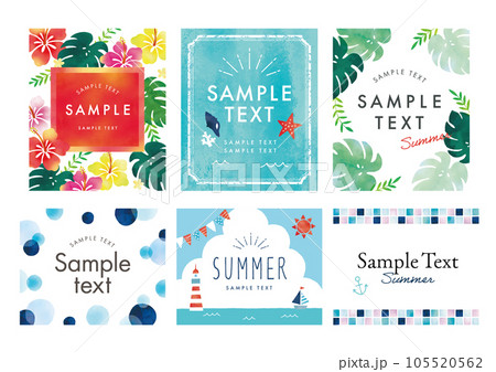 夏のカードテンプレートセット 105520562