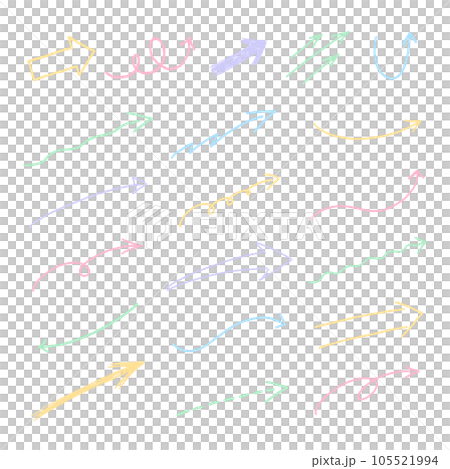 簡單的手寫箭頭集（柔和的顏色） 105521994