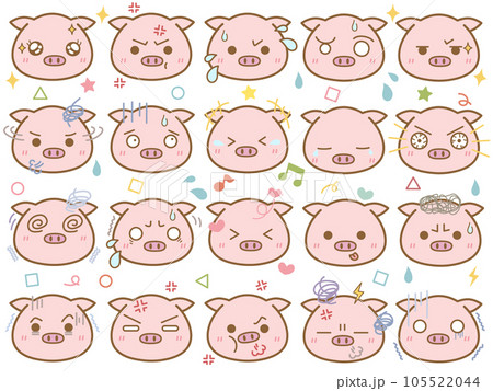 可愛いぶたの顔文字セット2 105522044